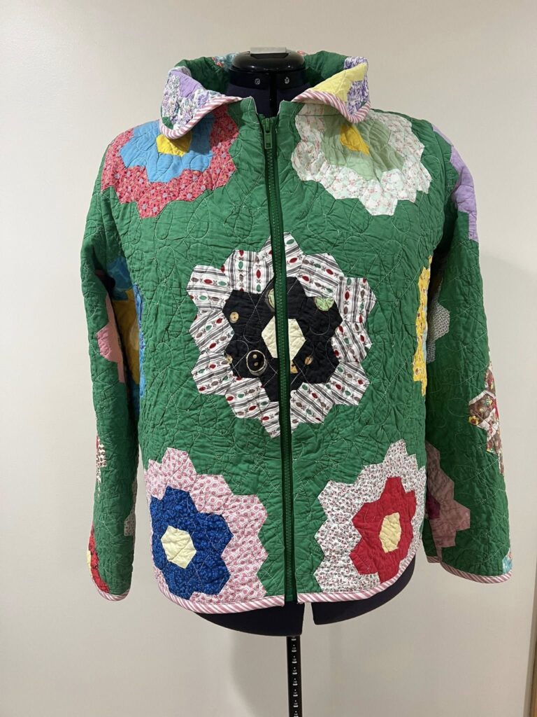 green quilt jacket